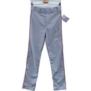 A4 Mens Baseball Pants S Gray Moisture Wicking Pro Style Open Bottom Baggy Cut